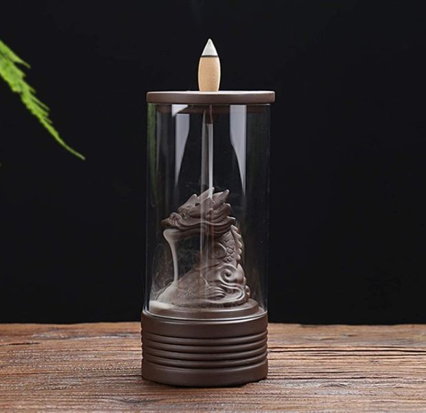 Backflow Incense Burner, Dragon Waterfall, product photograph