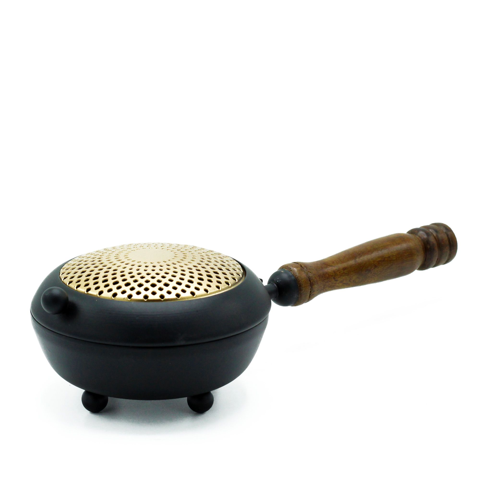 Iron Censer Incense Burner, Gold Detail, product photograph
