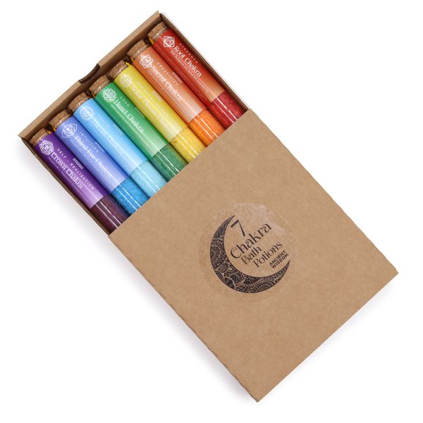 Chakra Bath Salt Gift Pack of 7, product photograph