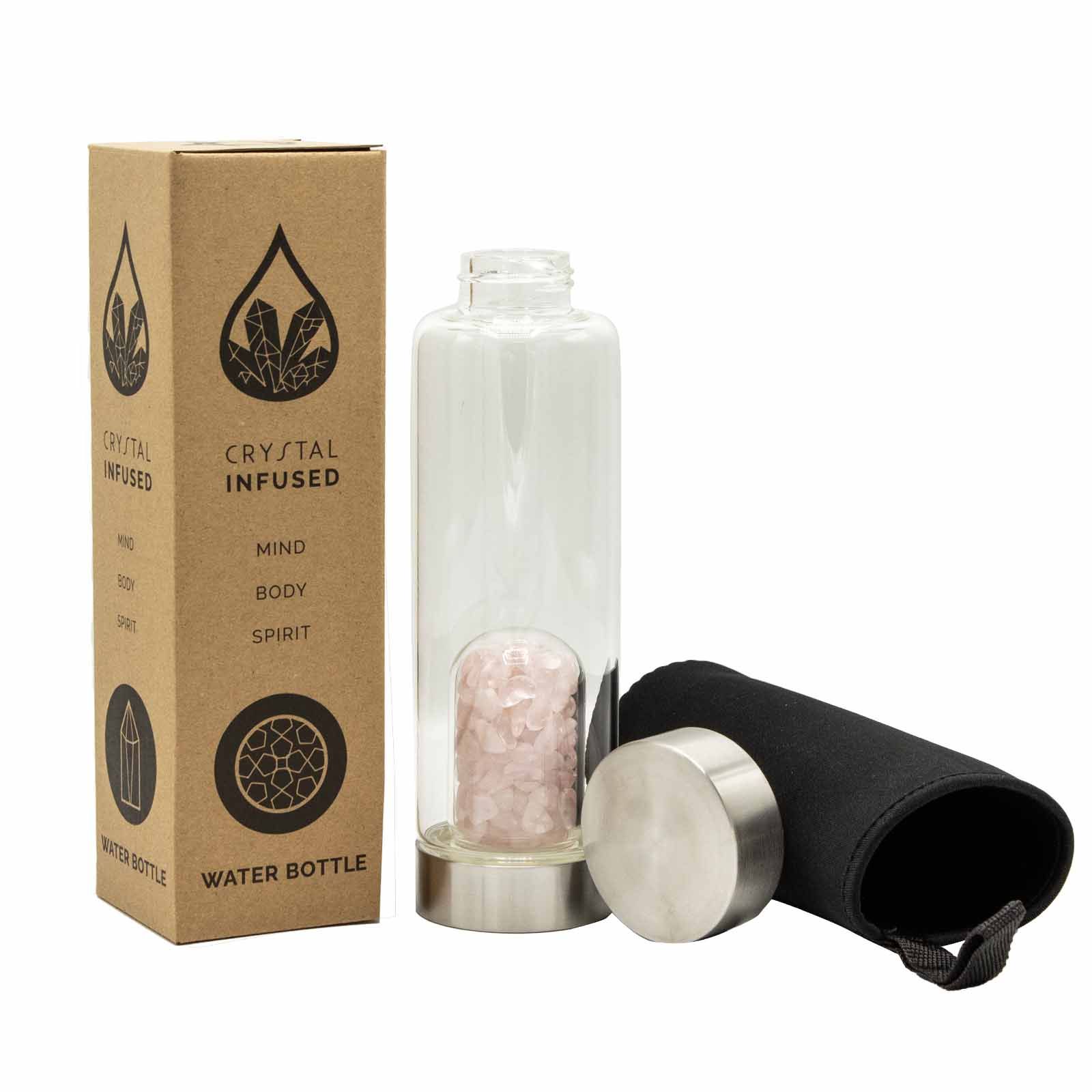 Crystal Infused Glass Water Bottle, product photograph