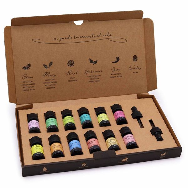 Aromatherapy Essential Oil Set, Top 12, product photograph