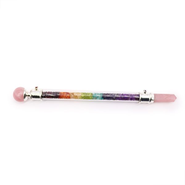 7 Chakra Healing Wand, Rose Quartz, product photograph