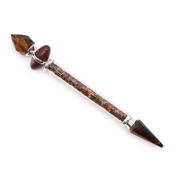 Shiva Lingam Wand, Tiger Eye, product photograph