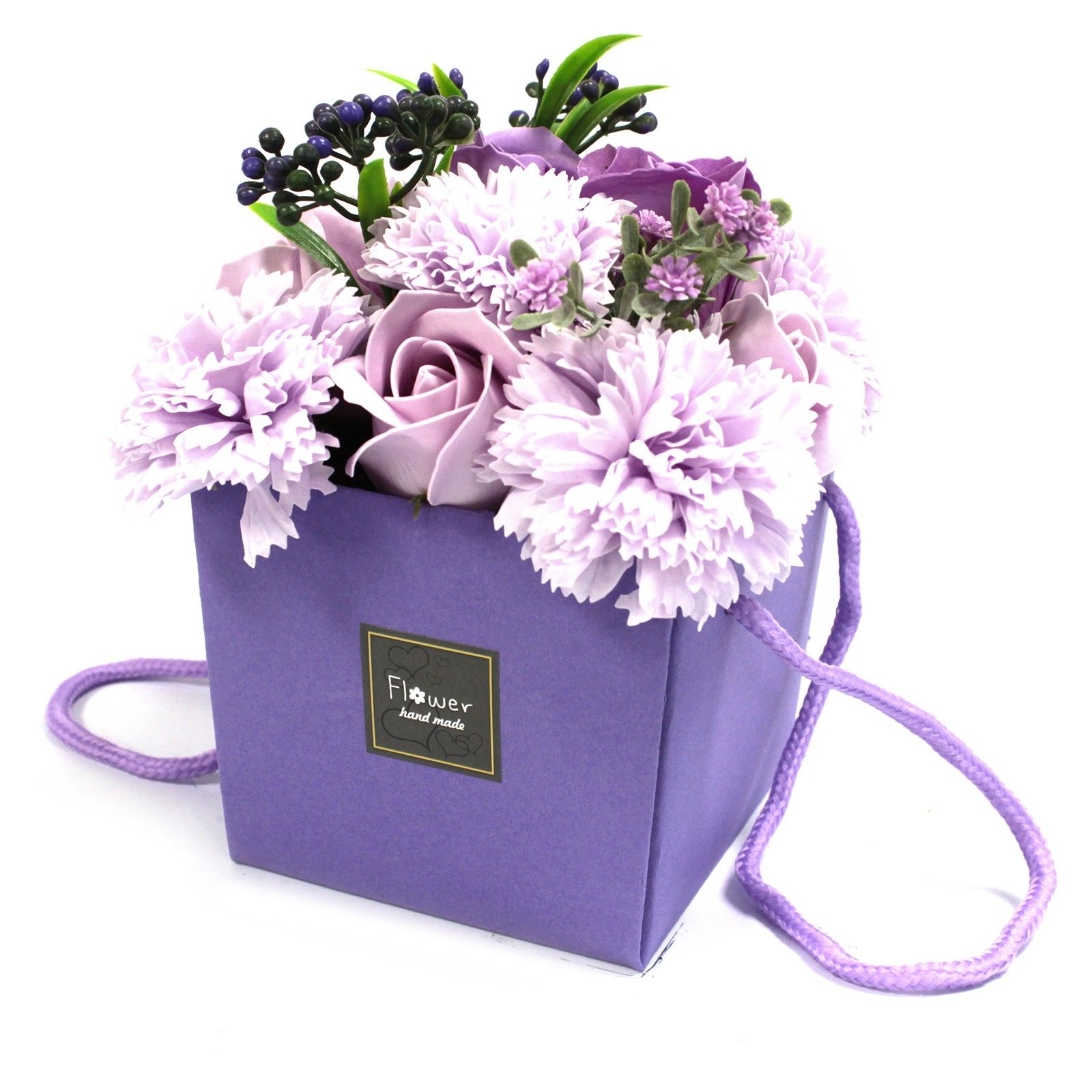 Soap Flower Bouquet, Lavender Rose, product photograph