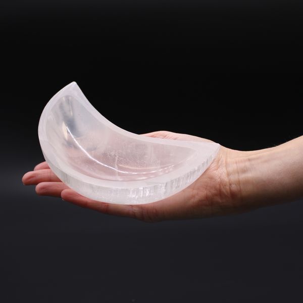 Selenite Moon Bowl, 15cm, product photograph