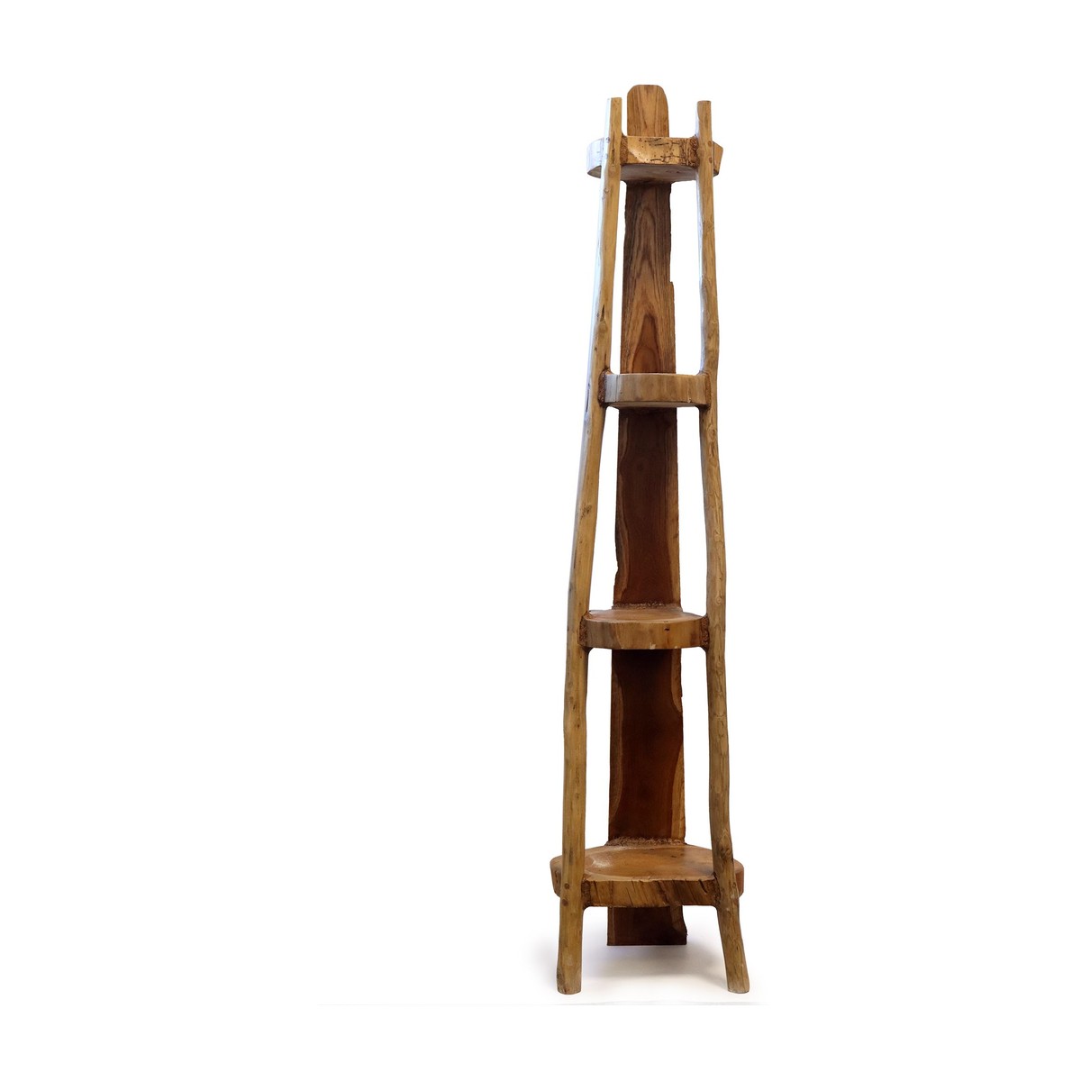 Natural Teak Corner Unit, 4 Shelves