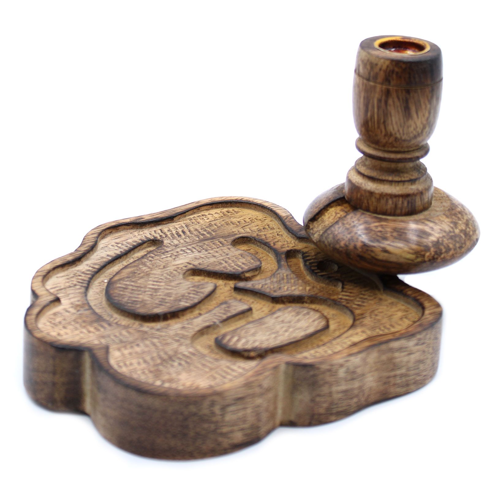 Mango Wood Backflow Burner, Ohm, product photograph